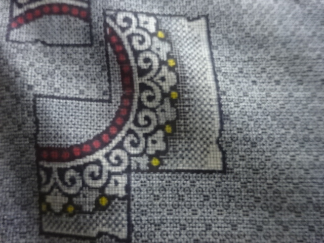 JAPANESE KIMONO / ANTIQUE KIMONO / SILK / DOROZOME / OSHIMA TSUMUGI / WOVEN FLORAL SARASA